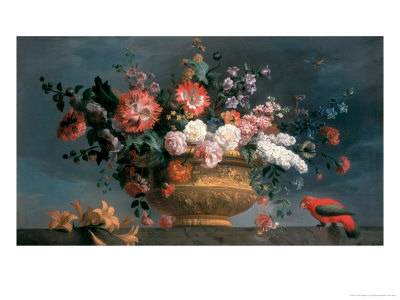Flower Piece with Parrot