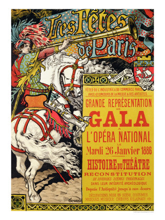 Reproduction of a Poster Advertising the "Fetes de Paris", at the Opera National, Paris, 1885