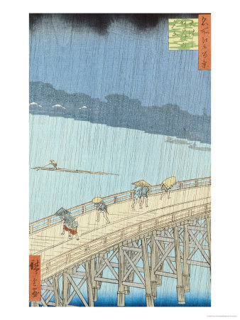 Sudden Shower on Ohashi Bridge at Ataka, from the Series "100 Views of Edo", 1857