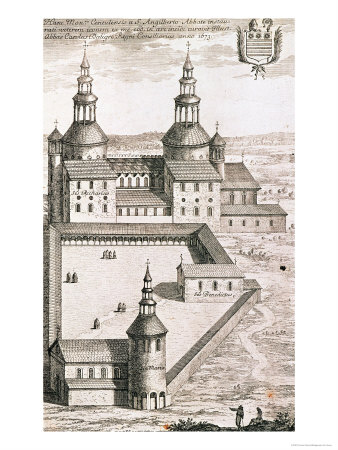 Plan of the Benedictine Abbey of Saint-Riquier in 1673