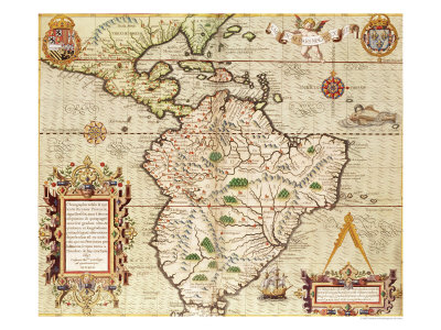 Map of Central and South America, from "Americae Tertia Pars..", 1562