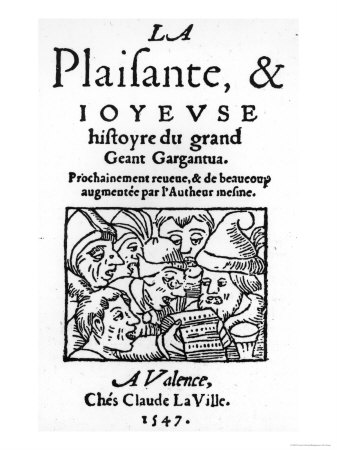 Titlepage of "Gargantua" by Francois Rabelais 1547