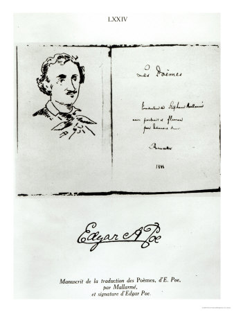 Title Page of "Les Poemes" by Edgar Allan Poe with a Portrait of the Author, 1888
