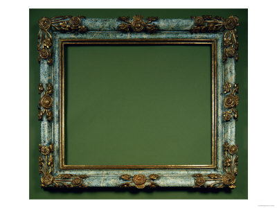 Spanish 17th Century Carved Black and Gilt Frame with Pierced Leaf and Scroll Applique