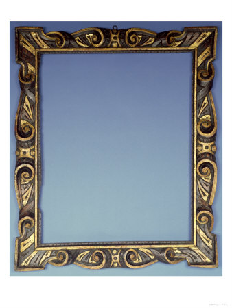 Venetian 16th Century Carved, Parcel Gilt and Polychrome Sansovino Frame