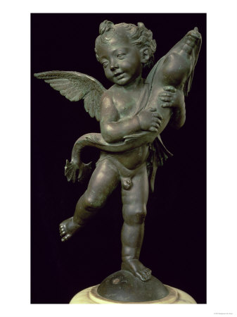 Putto with a Dolphin, Sculpture by Andrea Del Verrocchio 1565