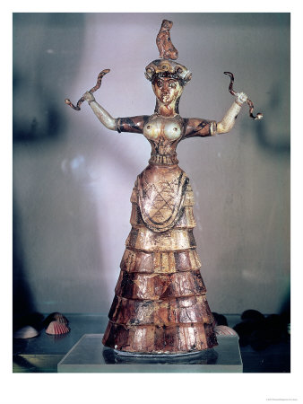 The Goddess of the Serpents, from the Palace of Knossos, 1500 B.C Giclee Print