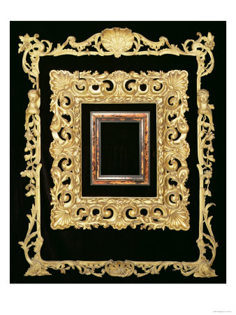 Rococo Frame, with Demi-God Masks and Double Scallop Shell, English, Mid 18th Century