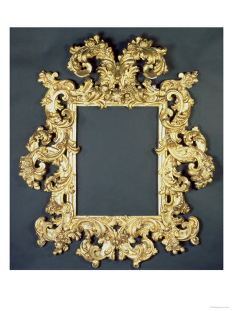 Carved, Pierced and Gilded Frame with Leaves, Flowers and Fruits, Italian, 17th Century