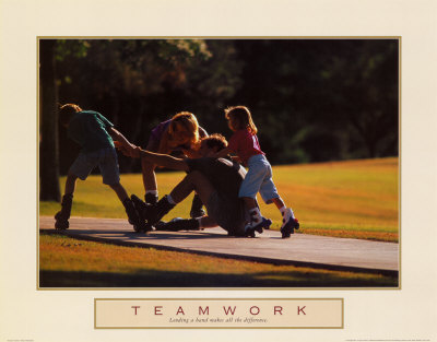 Teamwork: Family of Skaters Poster