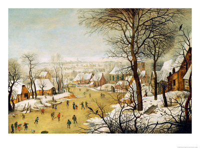 A Winter Landscape with Skaters and a Bird Trap