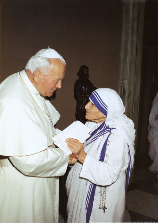 Papst Paul II und Mutter Theresa