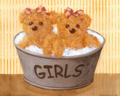 Two Bears in Girl Bucket