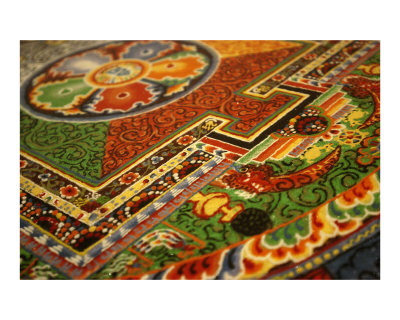Sand Buddhist mandala close up