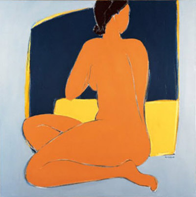 Nu Bleu Sur Fond Jaune