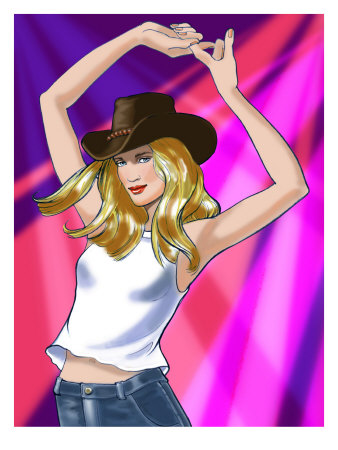 Woman in Cowboy Hat Dancing