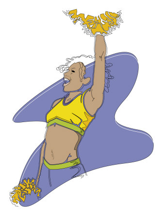 A Young Adult African-American Female Cheerleader Performing a Cheer Poster