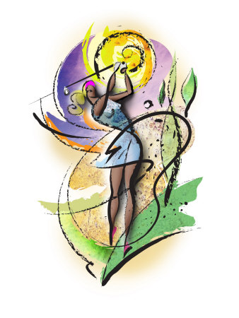 Woman Golfer Poster