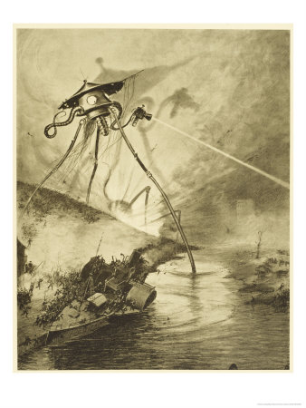 The War of the Worlds, The Martian Fighting-Machines in the Thames Valley