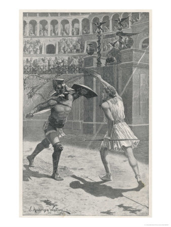 Gladiators in Combat in an Arena
