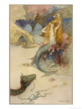 Mermaid Combing Her Hair