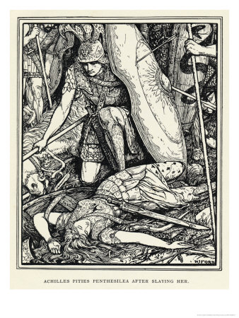 Achilles Pities Penthesilea after Slaying Her