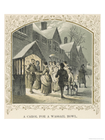 Carol Singers Having Done Their Stuff are Rewarded with the Wassail Bowl