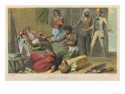 Fiji: an Old King is Made Ready to be Buried Alive to the Horror of a European Traveller