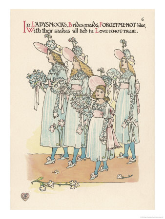 Flower Wedding Described by Two Wallflowers Young Bridesmaids in Forget-Me-Not Blue