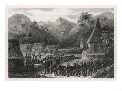 Tribal Dance of the People of Viti Levu the Largest Island in the Fiji Group