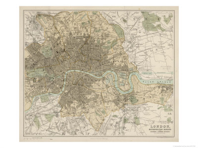 Buy Map of London and Its Suburbs at AllPosters.com
