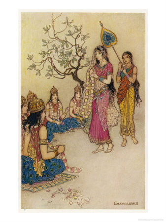 Damayanti Daughter of Bhima King of Vidarbha Chooses Prince Nala as Her Husband