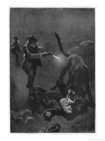The Hound of the Baskervilles Holmes Shoots the Sinister Hound