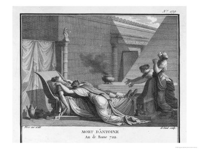 Marcus Antonius Believing Cleopatra Dead Kills Himself to Cleopatra