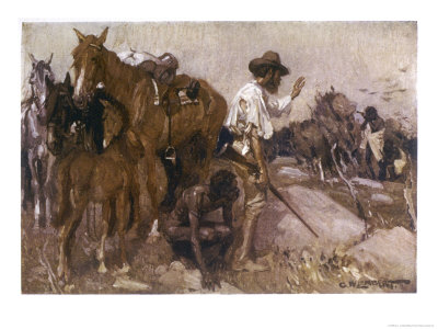 Explorers Eyre and Wylie are Menaced by the Natives Giclee Print