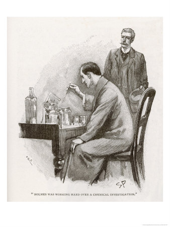 The Naval Treaty Holmes Busy with His Chemistry Apparatus at Baker Street