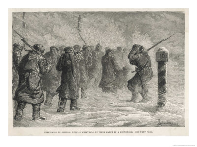 Russian Convicts En Route to Siberia