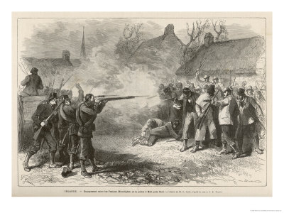 Gunfight Between Fenian "Moonlighters" and the Police at Mill Near Cork