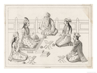 Religious Sage Gives Instruction to Four Students Probably at a Royal Court