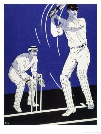 Buy Batsman Plays a Stroke in Front of the Wicketkeeper at AllPosters.com