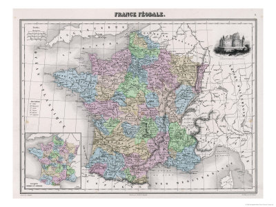 France in Feudal Times with the Country Allotted to Various Nobles