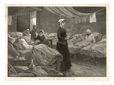 Florence Nightingale Walks Between the Rows of Beds in the Barrack Hospital