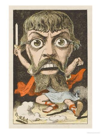 Jean Mounet-Sully French Actor in a Frighteningly Dramatic Role: a Satirical Depiction
