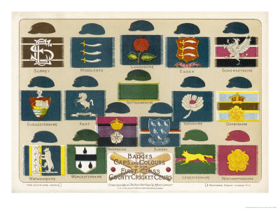 Buy Badges Caps and Colours of English County Cricket Clubs at AllPosters.com