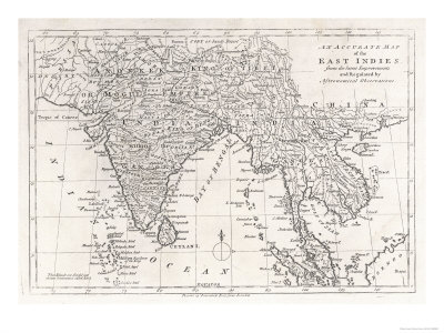 Historical map of India and Burma.