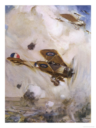 An Aerial Combat Over the Trenches