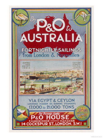 Buy By P&O to Australia Via Egypt and Ceylon at AllPosters.com