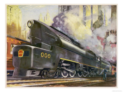 Train of the Pennsylvania Railroad is Hauled by Their Class T-1 Passenger Locomotive
