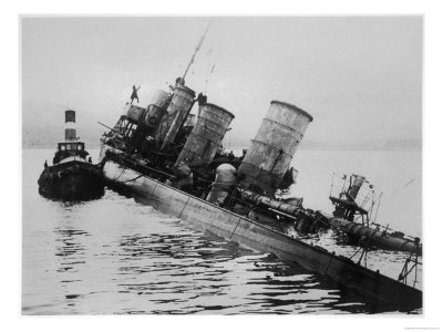 Scuttled German Destroyer at Scapa Flow