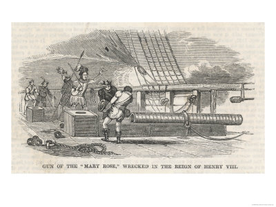 Shipboard Cannon on the "Mary Rose" Wrecked in the Reign of Henry VIII